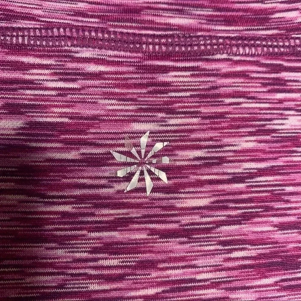 Athleta Purple Spacedye Coastal Button Funnel Neck Pullover Fleece Size Small - Picture 6 of 9